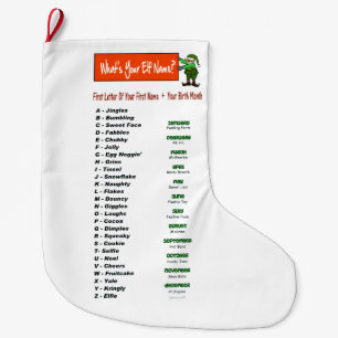 Elf Name Christmas Customise Stocking