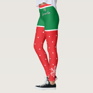 Elf NAME Red Green Christmas Leggings