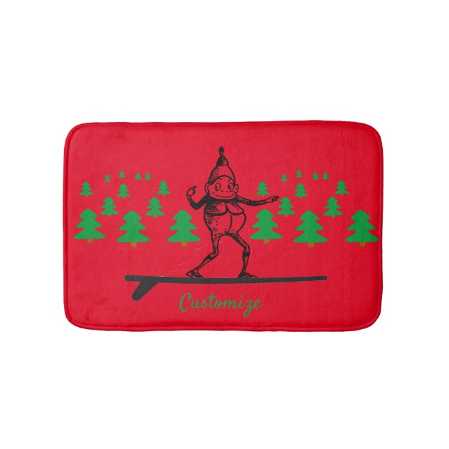 Elf on a Surfboard Thunder_Cove Bath Mat (Front)