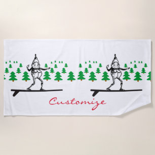 Elf on a Surfboard Thunder_Cove Beach Towel
