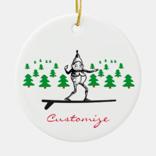 Elf on a Surfboard Thunder_Cove Ceramic Tree Decoration