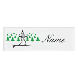 Elf on a Surfboard Thunder_Cove Name Tag