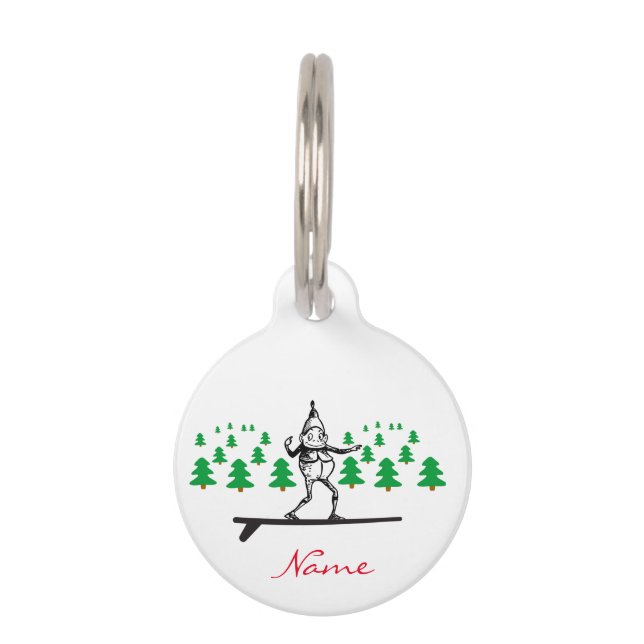 Elf on a Surfboard Thunder_Cove Pet Tag (Back)