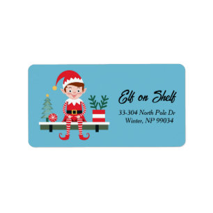 Elf-On-Shelf Christmas Return Address Label