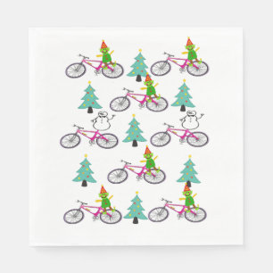 Elf Paper Napkins, Merry Christmas Tree Napkin