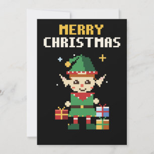 Elf Pixel Art Christmas Card