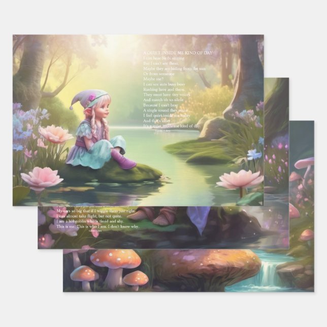 Elf Poetry Wrapping Paper Sheet (Set)