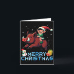 Elf Riding Boar Snowman Present Merry Christmas Da Card<br><div class="desc">Elf Riding Boar Snowman Present Merry Christmas Day Lover</div>