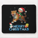 Elf Riding Leopard Snowman Present Merry Christmas Mouse Mat<br><div class="desc">Elf Riding Leopard Snowman Present Merry Christmas Day Lover</div>