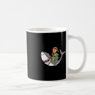 Elf Riding Shark Christmas Boys Girls Kids Xmas Coffee Mug