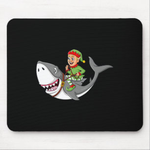 Elf Riding Shark Christmas Boys Girls Kids Xmas  Mouse Mat