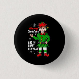 elf santa character 3 cm round badge