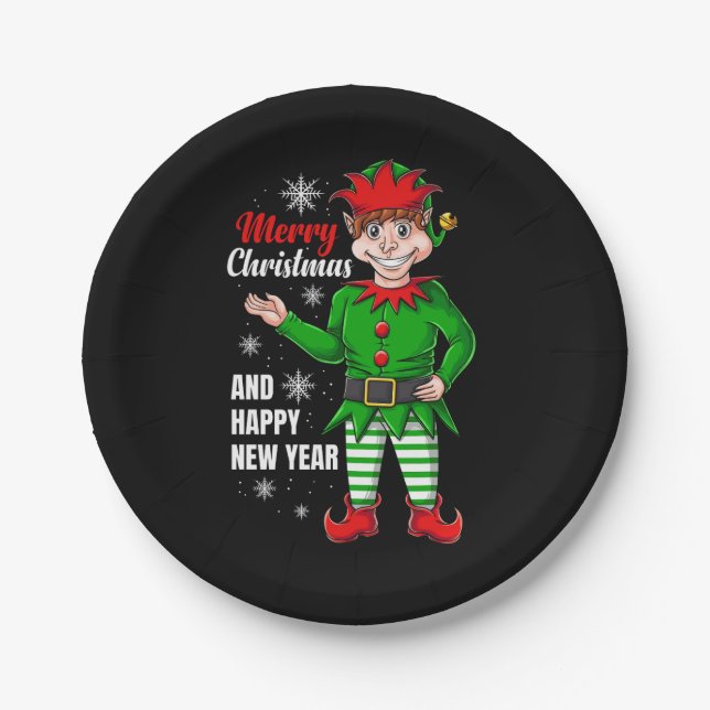 elf santa character paper plate (Front)