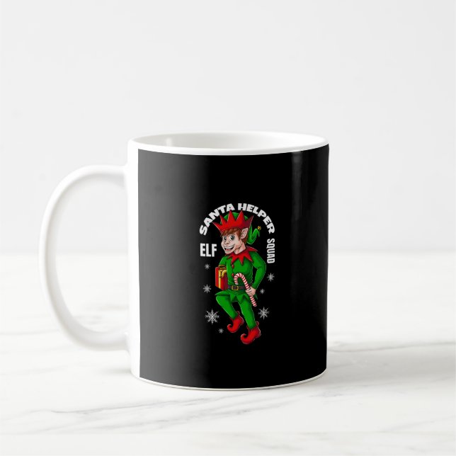 elf santa helper gift box coffee mug (Left)