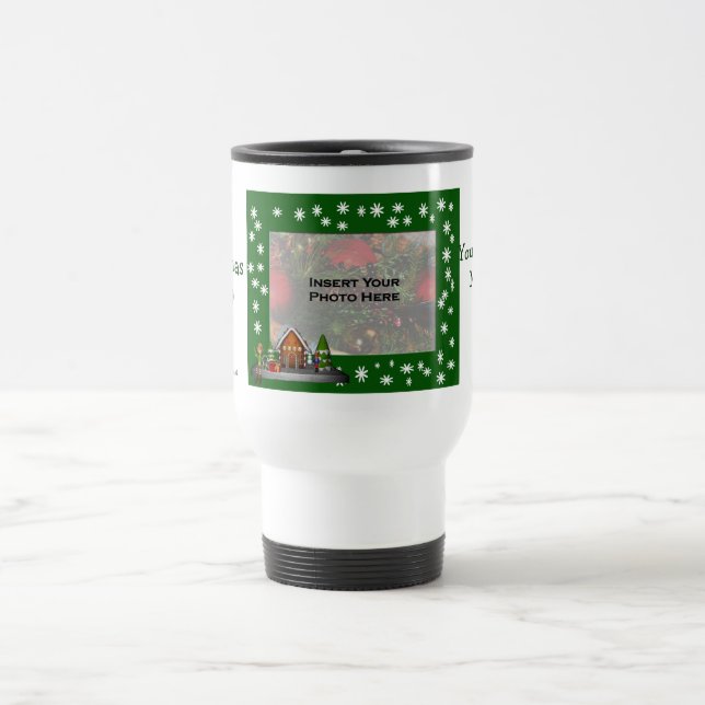Elf Scene Christmas Photo Travel Mug (Center)