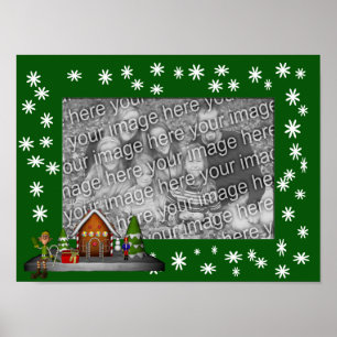Elf Scene Holiday Frame Create Your Own Photo  Poster