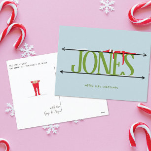 Elf Shenanigans Christmas Postcard