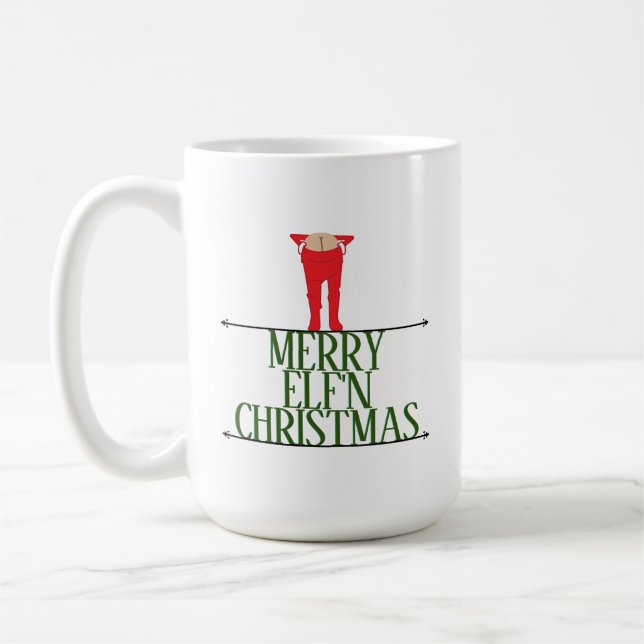 Elf Shenanigans Corporate Christmas Coffee Mug (Left)