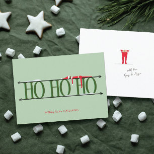 Elf Shenanigans Flat Green Christmas Card