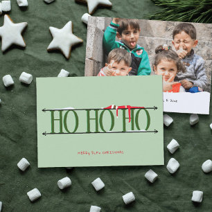 Elf Shenanigans Green Photo Christmas Card