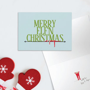Elf Shenanigans Greeting Sign Folded Christmas Card