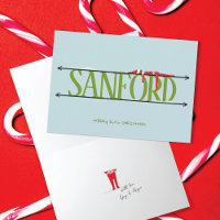 Elf Shenanigans Name Sign Green & Blue Folded