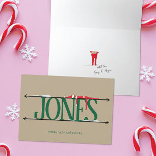 Elf Shenanigans Name Sign Green & Tan Folded Card