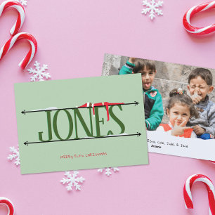 Elf Shenanigans Name Sign Photo Christmas Card
