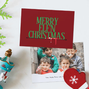 Elf Shenanigans Photo Christmas Card