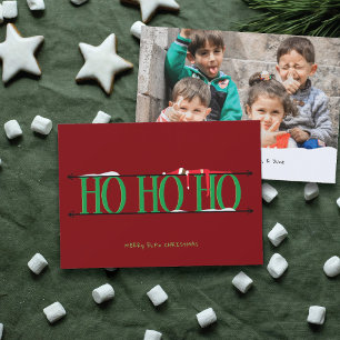 Elf Shenanigans Red & Green Photo Christmas Card