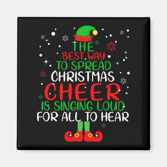 Elf Shirt The Way To Spread Christmas Cheer Boys M Magnet (Front)