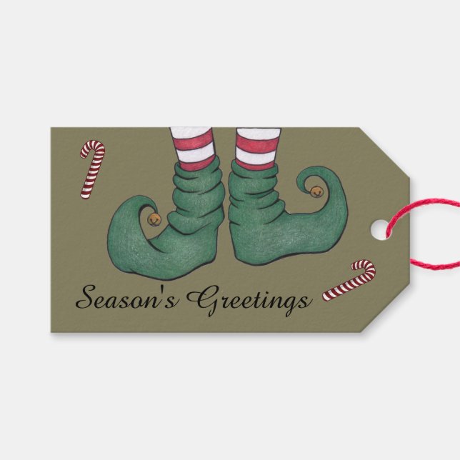 Elf Shoes Gift Tags (Front (Horizontal))