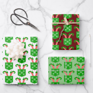 Elf Shoes in Pocket Trio Wrapping Paper Sheet