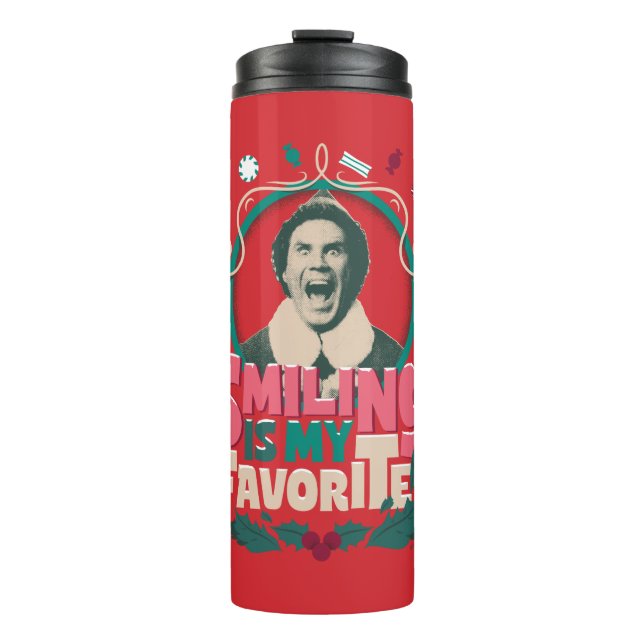 Elf - Smiling is My Favourite Thermal Tumbler (Front)