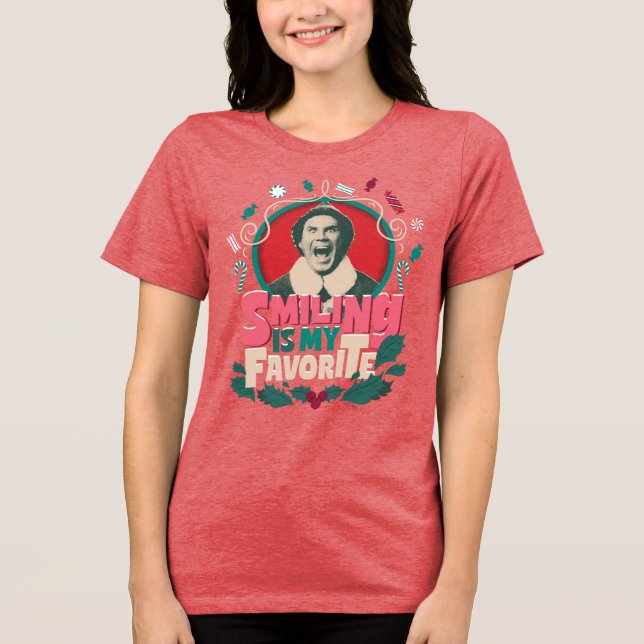 Elf - Smiling is My Favourite Tri-Blend Shirt (Front)