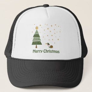 Elf Snail Christmas Scene Trucker Hat