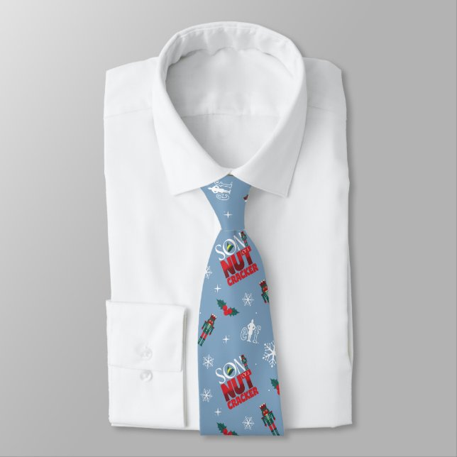 Elf "Son of a Nutcracker" Winter Pattern Tie (Tied)
