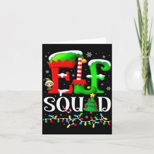 Elf Squad Christmas Family Matching Pajamas Elf Bo Card