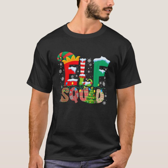 Elf Squad Christmas Family Matching Pyjamas Xmas E T-Shirt (Front)