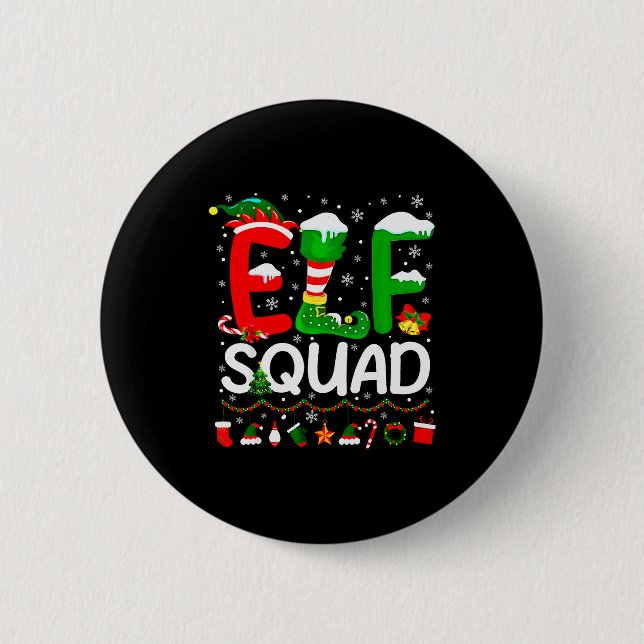 Elf Squad Christmas Family Matching Xmas Elf Pajam 6 Cm Round Badge (Front)