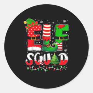 Elf Squad Christmas Family Matching Xmas Elf Pajam Classic Round Sticker