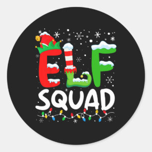 Elf Squad Christmas Family Matching Xmas Elf Pajam Classic Round Sticker