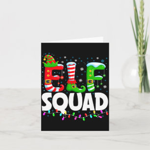 Elf Squad Christmas Family Matching Xmas Pajamas Card