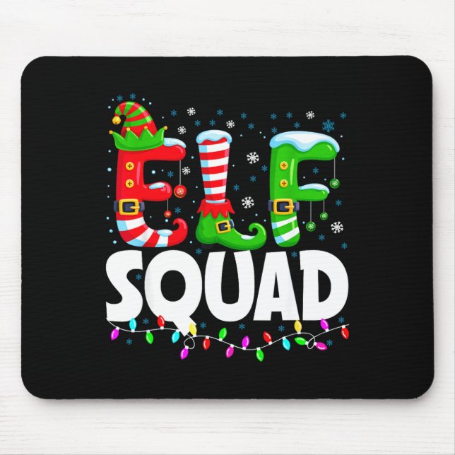 Elf Squad Christmas Family Matching Xmas Pajamas  Mouse Mat (Front)
