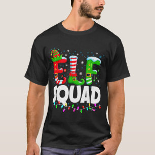 Elf Squad Christmas Family Matching Xmas Pajamas  T-Shirt