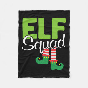 Elf Squad Christmas Gift Fleece Blanket