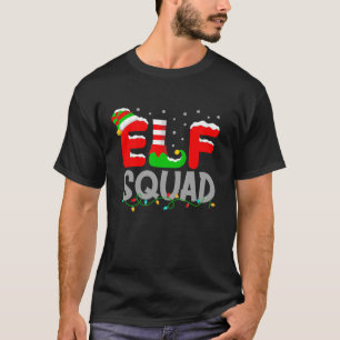 Elf Squad Christmas Holidays Funny Santa Hat Xmas  T-Shirt