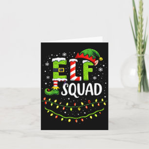 Elf Squad Christmas Lights Matching Holiday Crew Card