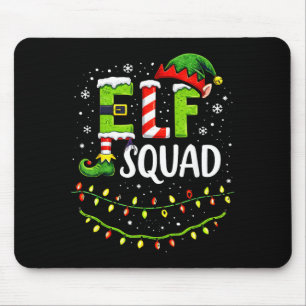 Elf Squad Christmas Lights Matching Holiday Crew  Mouse Mat