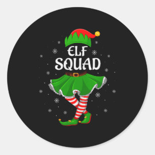 Elf Squad Christmas Matching Family Girls Women El Classic Round Sticker